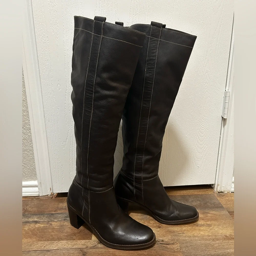 Matisse Lexi Leather Riding Boot Dark Brown Size 10